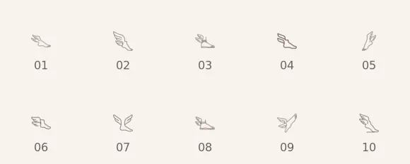 Mercury foot icon variants shown at 32 pixels